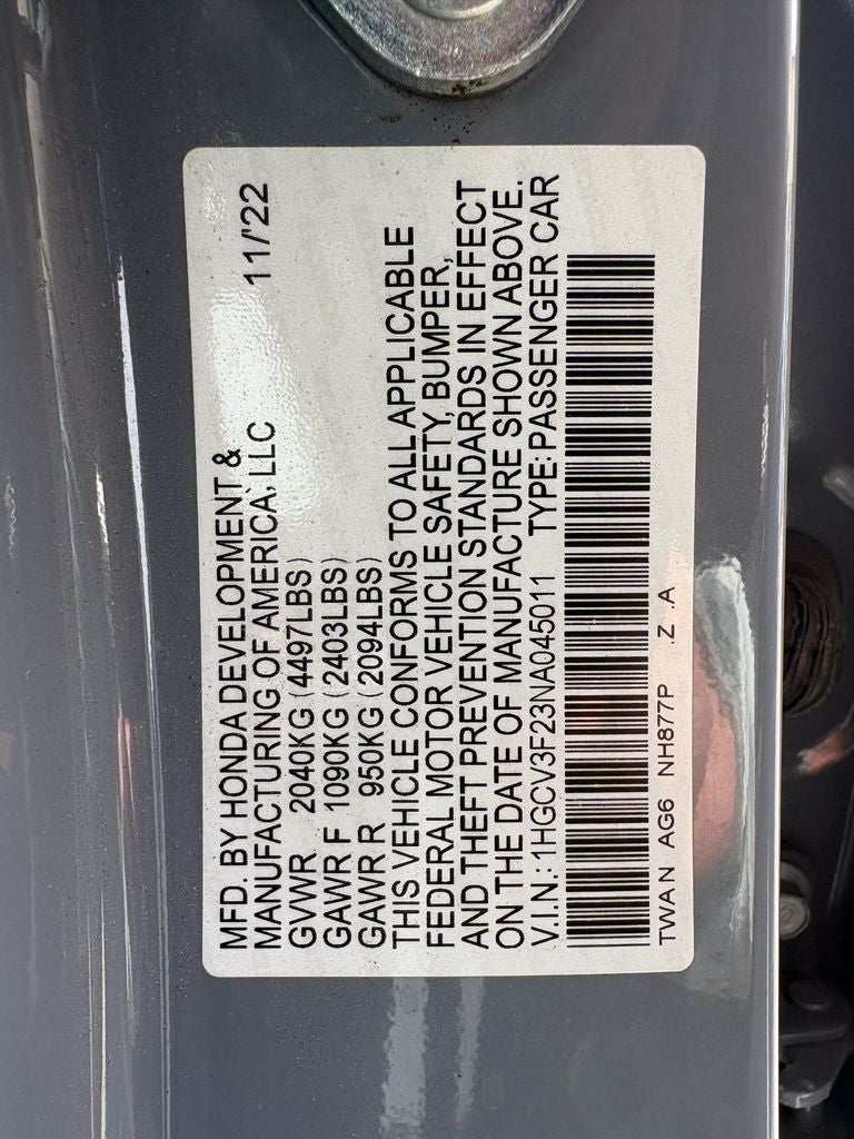 2022 Honda Accord Hybrid Sport