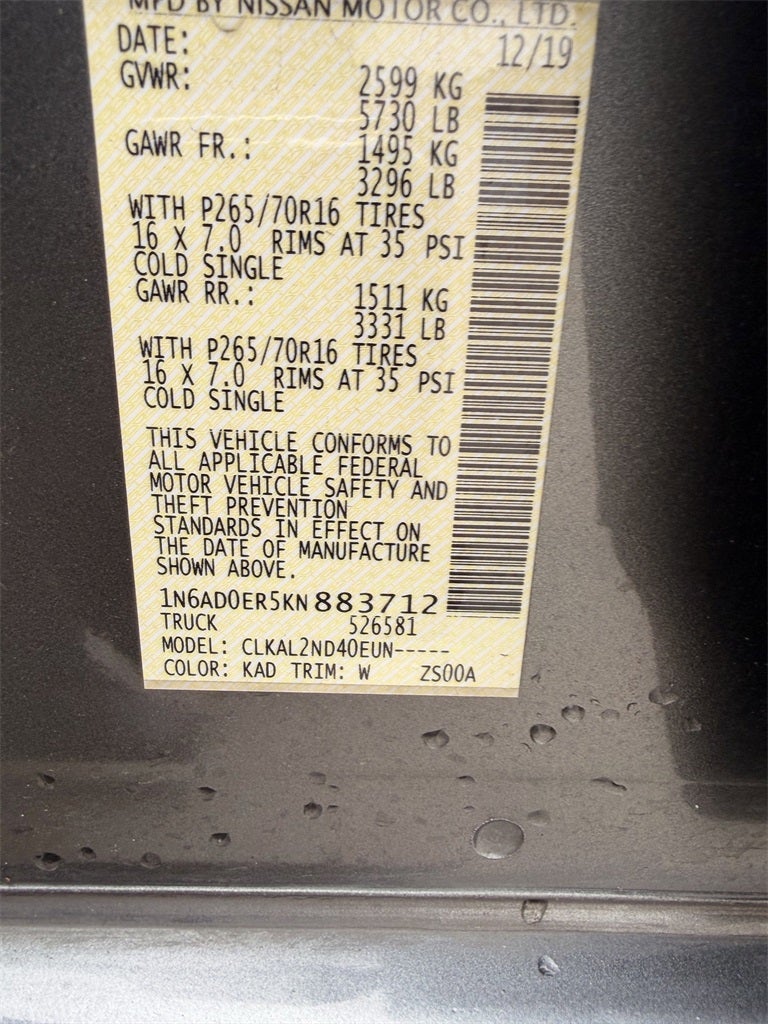 2019 Nissan Frontier SV