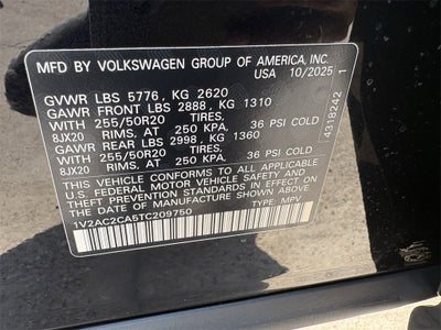 2026 Volkswagen Atlas Cross Sport 2.0T SEL R-Line Black