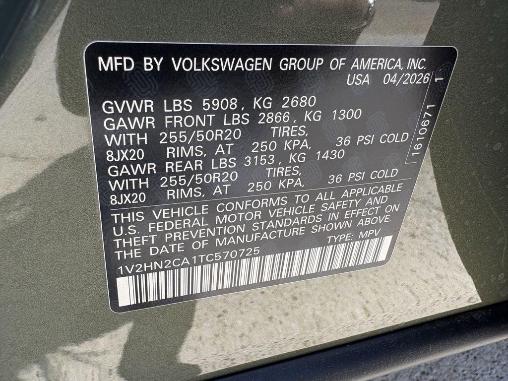 2026 Volkswagen Atlas 2.0T SE W/TECHNOLOGY