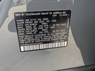 2026 Volkswagen Atlas 2.0T SE W/TECHNOLOGY