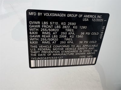 2026 Volkswagen Atlas 2.0T SE W/TECHNOLOGY