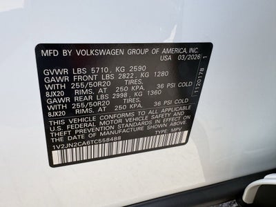 2026 Volkswagen Atlas 2.0T SE W/TECHNOLOGY