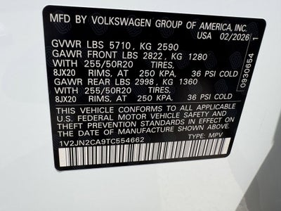 2026 Volkswagen Atlas 2.0T SE W/TECHNOLOGY