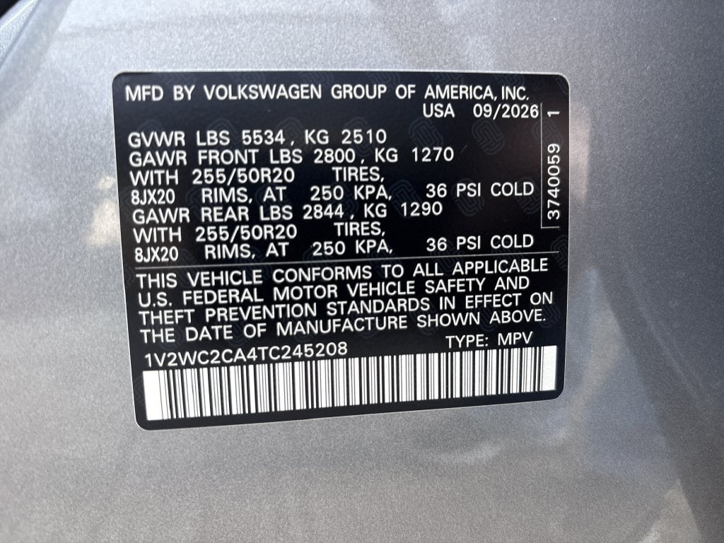 2026 Volkswagen Atlas Cross Sport 2.0T SE W/TECHNOLOGY