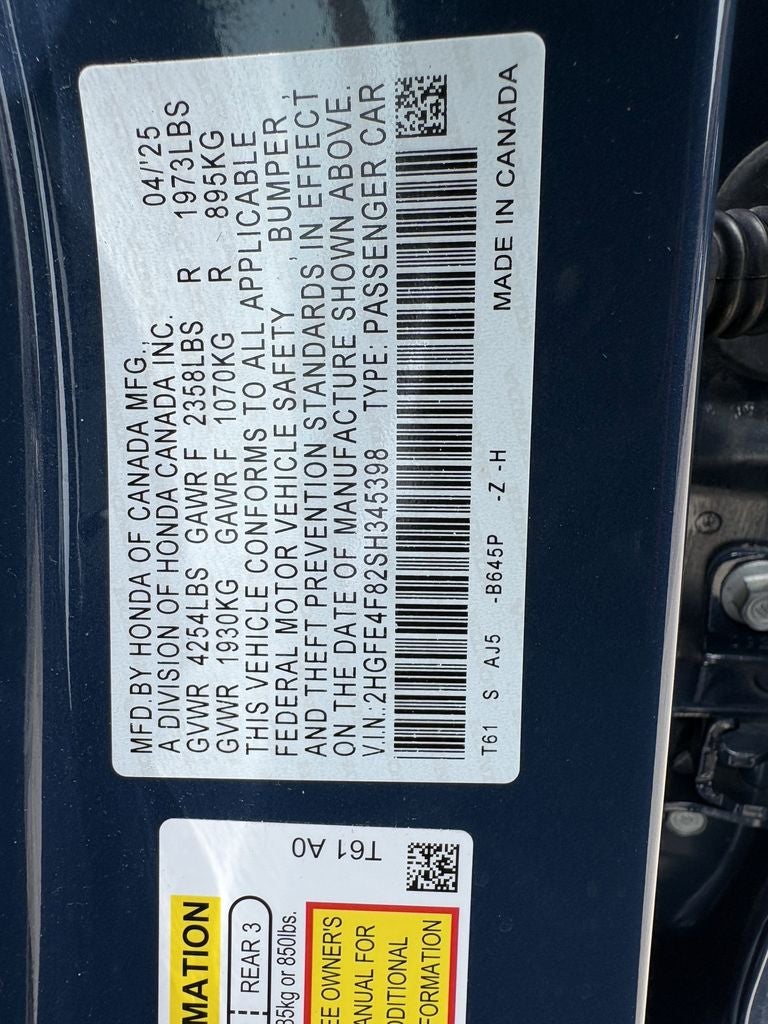 2025 Honda Civic Hybrid Sport