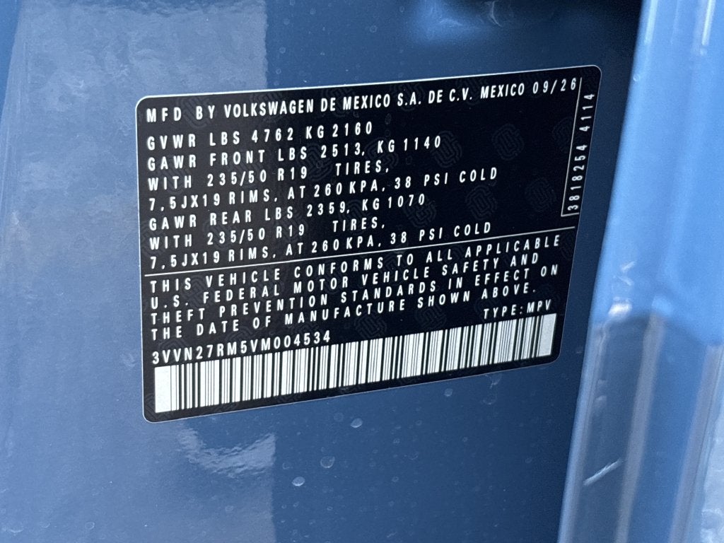 2027 Volkswagen Tiguan 2.0T SE