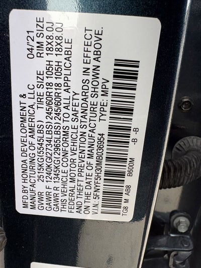 2021 Honda Pilot EX