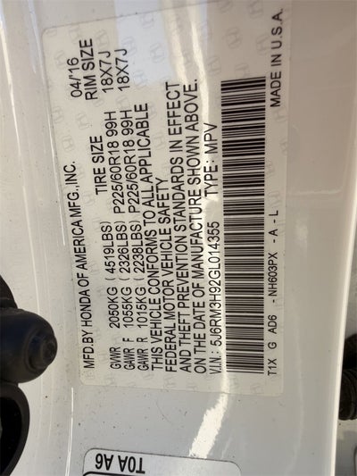 2016 Honda CR-V Touring