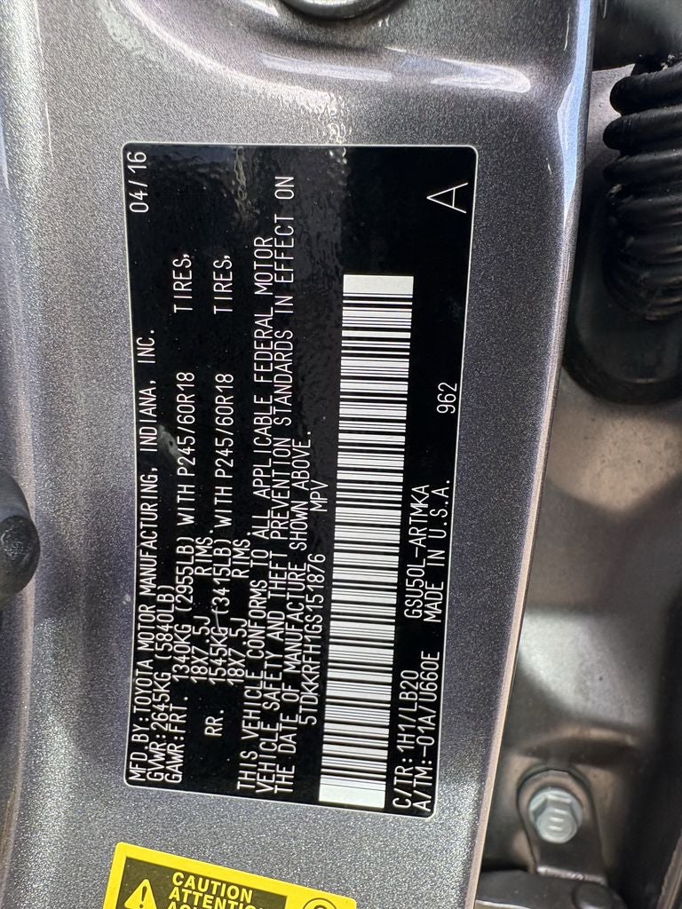 2016 Toyota Highlander XLE V6