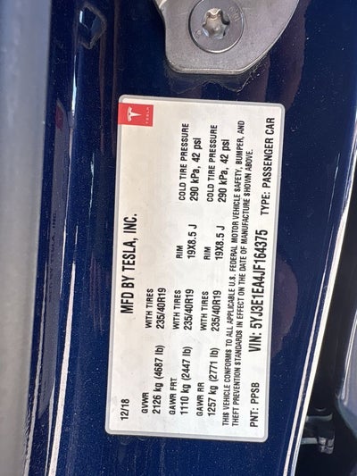 2018 Tesla Model 3 Long Range