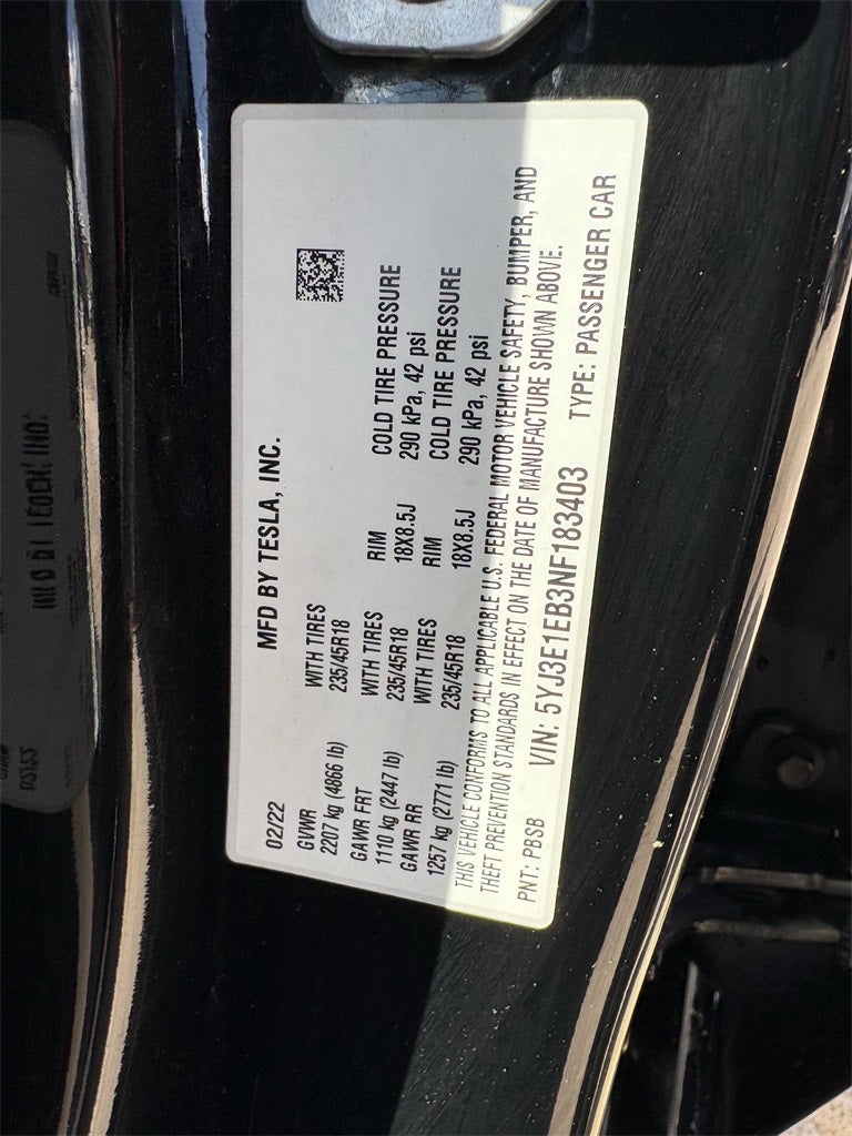 2022 Tesla Model 3 Long Range