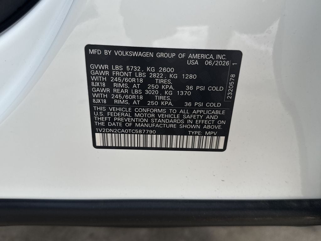 2026 Volkswagen Atlas 2.0T SE