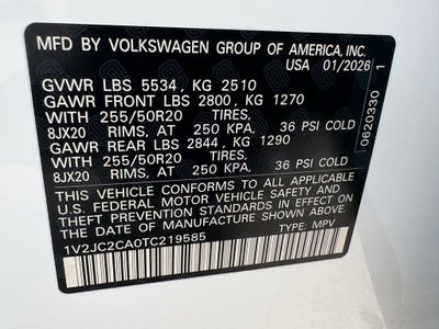 2026 Volkswagen Atlas Cross Sport 2.0T SE w/Technology